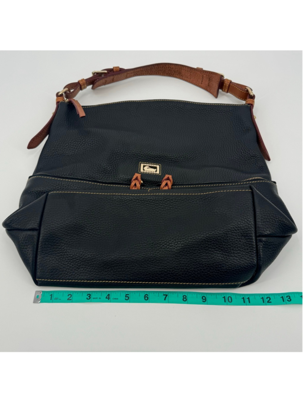 Dooney & Bourke Dillen Pocket Sac Shoulder Bag Black British Tan - Picture 9 of 11